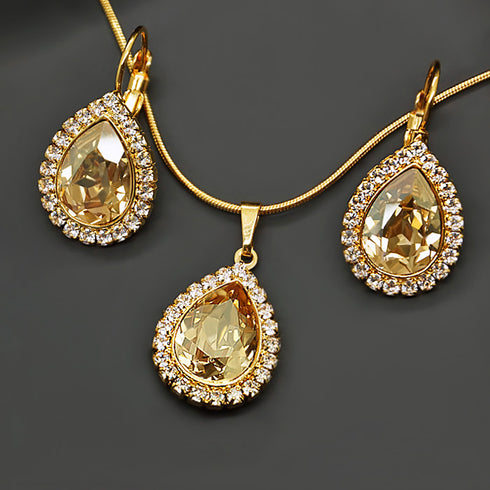 Komplektas "Debesu Piliens (Golden Shadow)" su Swarovski™ kristalais
